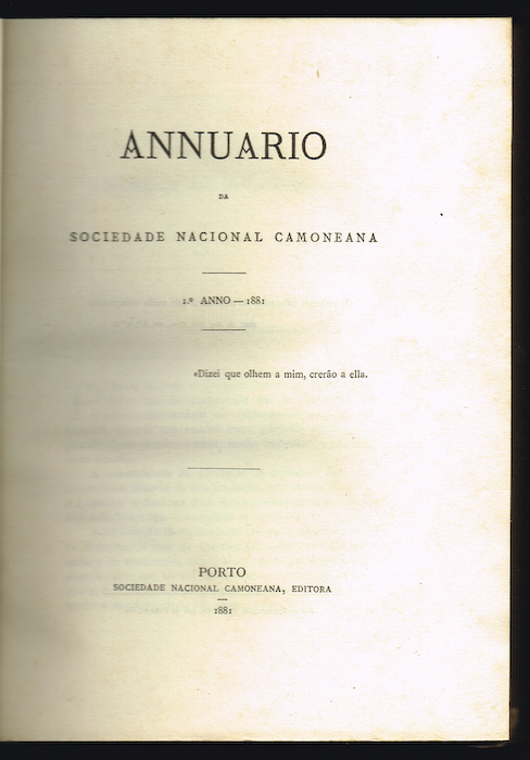 ANNUARIO DA SOCIEDADE NACIONAL CAMONEANA